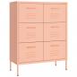 Preview: Schubladenschrank Rosa 80x35x101,5 cm Stahl    