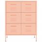 Preview: Schubladenschrank Rosa 80x35x101,5 cm Stahl    