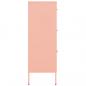 Preview: Schubladenschrank Rosa 80x35x101,5 cm Stahl    