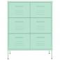 Preview: Schubladenschrank Minzgrün 80x35x101,5 cm Stahl    
