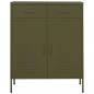 Preview: Lagerschrank Olivgrün 80x35x101,5 cm Stahl    