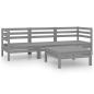 Preview: 4-tlg. Garten-Lounge-Set Grau Kiefer Massivholz