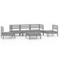 Preview: 6-tlg. Garten-Lounge-Set Grau Kiefer Massivholz