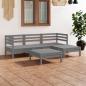 Preview: ARDEBO.de - 5-tlg. Garten-Lounge-Set Massivholz Kiefer Grau