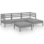 Preview: 5-tlg. Garten-Lounge-Set Massivholz Kiefer Grau