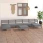 Preview: ARDEBO.de - 8-tlg. Garten-Lounge-Set Grau Massivholz Kiefer