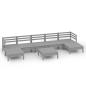 Preview: 8-tlg. Garten-Lounge-Set Grau Massivholz Kiefer