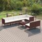 Preview: ARDEBO.de - 9-tlg. Garten-Lounge-Set mit Auflagen Poly Rattan Braun