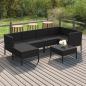 Preview: ARDEBO.de - 7-tlg. Garten-Lounge-Set mit Auflagen Poly Rattan Schwarz