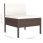 Preview: ARDEBO.de - 6-tlg. Garten-Lounge-Set mit Auflagen Poly Rattan Braun