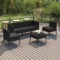 Preview: ARDEBO.de - 6-tlg. Garten-Lounge-Set mit Auflagen Poly Rattan Schwarz