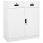 Preview: ARDEBO.de - Büroschrank Weiß 90x40x102 cm Stahl