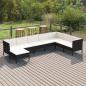 Preview: ARDEBO.de - 8-tlg. Garten-Lounge-Set mit Auflagen Poly Rattan Schwarz