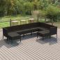 Preview: ARDEBO.de - 9-tlg. Garten-Lounge-Set mit Auflagen Poly Rattan Schwarz