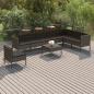 Preview: ARDEBO.de - 9-tlg. Garten-Lounge-Set mit Auflagen Poly Rattan Grau