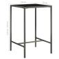 Preview: 3-tlg. Gartenbar-Set mit Kissen Poly Rattan Grau