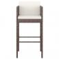 Preview: 5-tlg. Gartenbar-Set mit Kissen Poly Rattan Braun