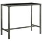 Preview: 5-tlg. Gartenbar-Set mit Kissen Poly Rattan Grau