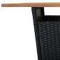 Preview: 3-tlg. Gartenbar-Set mit Kissen Poly Rattan Schwarz