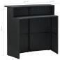 Preview: 3-tlg. Gartenbar-Set mit Kissen Poly Rattan Schwarz