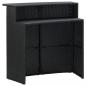 Preview: 3-tlg. Gartenbar-Set mit Kissen Poly Rattan Schwarz