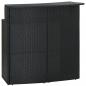 Preview: 3-tlg. Gartenbar-Set mit Kissen Poly Rattan Schwarz