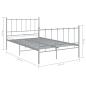 Preview: Bett Grau Metall 120x200 cm
