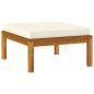 Preview: 4-tlg. Garten-Lounge-Set mit Creme Kissen Massivholz Akazie