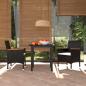 Preview: ARDEBO.de - 3-tlg. Garten-Essgruppe mit Kissen Poly Rattan Schwarz