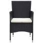 Preview: 9-tlg. Garten-Essgruppe mit Kissen Poly Rattan Schwarz