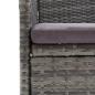 Preview: 7-tlg. Garten-Essgruppe mit Kissen Poly Rattan Grau