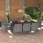 Preview: ARDEBO.de - 9-tlg. Garten-Essgruppe mit Kissen Poly Rattan Grau