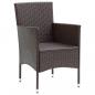 Preview: 5-tlg. Garten-Essgruppe mit Kissen Poly Rattan Braun
