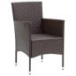 Preview: 7-tlg. Garten-Essgruppe mit Kissen Poly Rattan Braun
