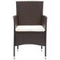 Preview: 9-tlg. Garten-Essgruppe mit Kissen Poly Rattan Braun