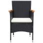 Preview: 9-tlg. Garten-Essgruppe mit Kissen Poly Rattan Schwarz