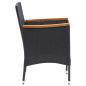 Preview: 9-tlg. Garten-Essgruppe mit Kissen Poly Rattan Schwarz