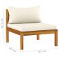 Preview: 4-Sitzer-Gartensofa mit Creme Kissen Massivholz Akazie