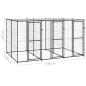 Preview: Outdoor-Hundezwinger Stahl mit Überdachung 7,26 m²