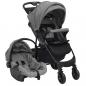 Preview: ARDEBO.de - 3-in-1 Kinderwagen Hellgrau Stahl 