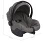 Preview: 3-in-1 Kinderwagen Hellgrau Stahl 