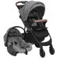 Preview: 3-in-1 Kinderwagen Hellgrau Stahl 