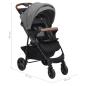 Preview: 3-in-1 Kinderwagen Hellgrau Stahl 