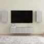 Preview: ARDEBO.de - 4-tlg. TV-Schrank-Set Betongrau Holzwerkstoff