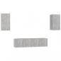 Preview: 4-tlg. TV-Schrank-Set Betongrau Holzwerkstoff