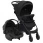 Preview: ARDEBO.de - 3-in-1 Kinderwagen Anthrazit Stahl 