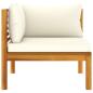 Preview: 3-tlg. Garten-Lounge-Set mit Creme Kissen Massivholz Akazie