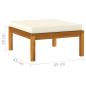 Preview: 3-tlg. Garten-Lounge-Set mit Creme Kissen Massivholz Akazie