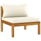 Preview: 3-tlg. Garten-Lounge-Set mit Creme Kissen Massivholz Akazie