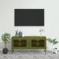 Preview: ARDEBO.de - TV-Schrank Olivgrün 105x35x50 cm Stahl    